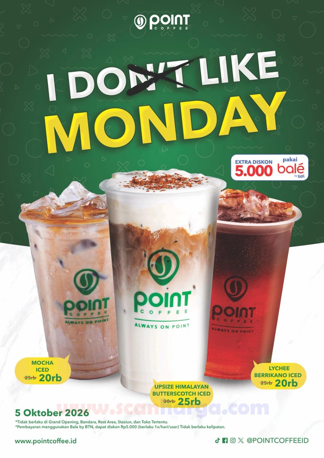 Promo Point Coffee: I Like Monday Diskon Spesial 5 Oktober