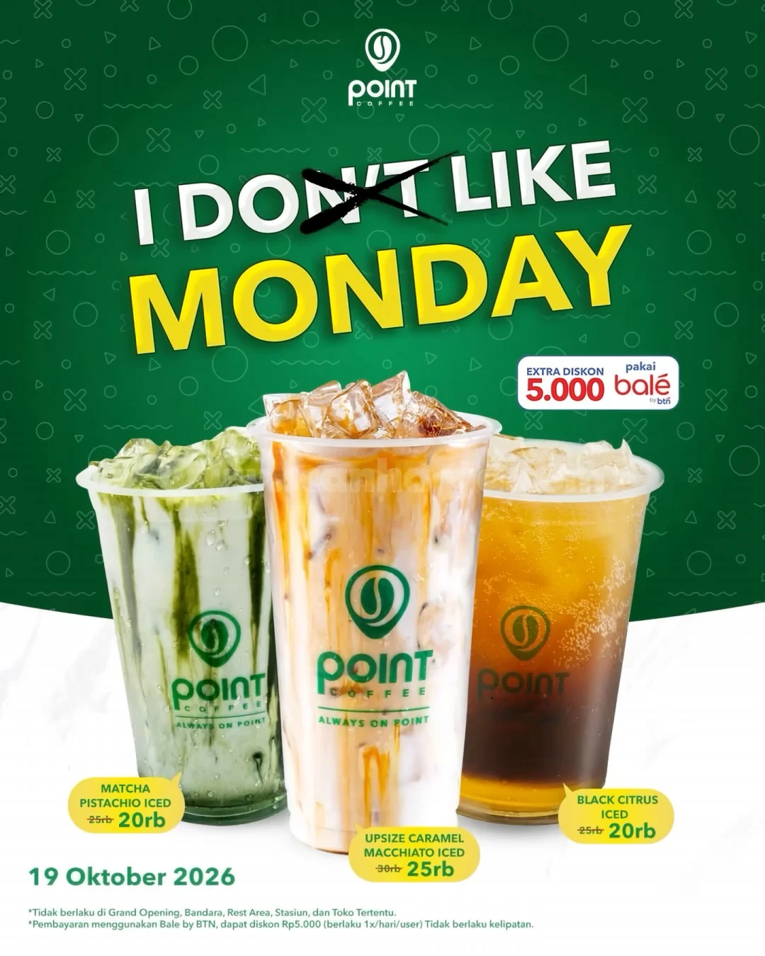 Promo Point Coffee: I Like Monday, Diskon Spesial Kopi Oktober 2026