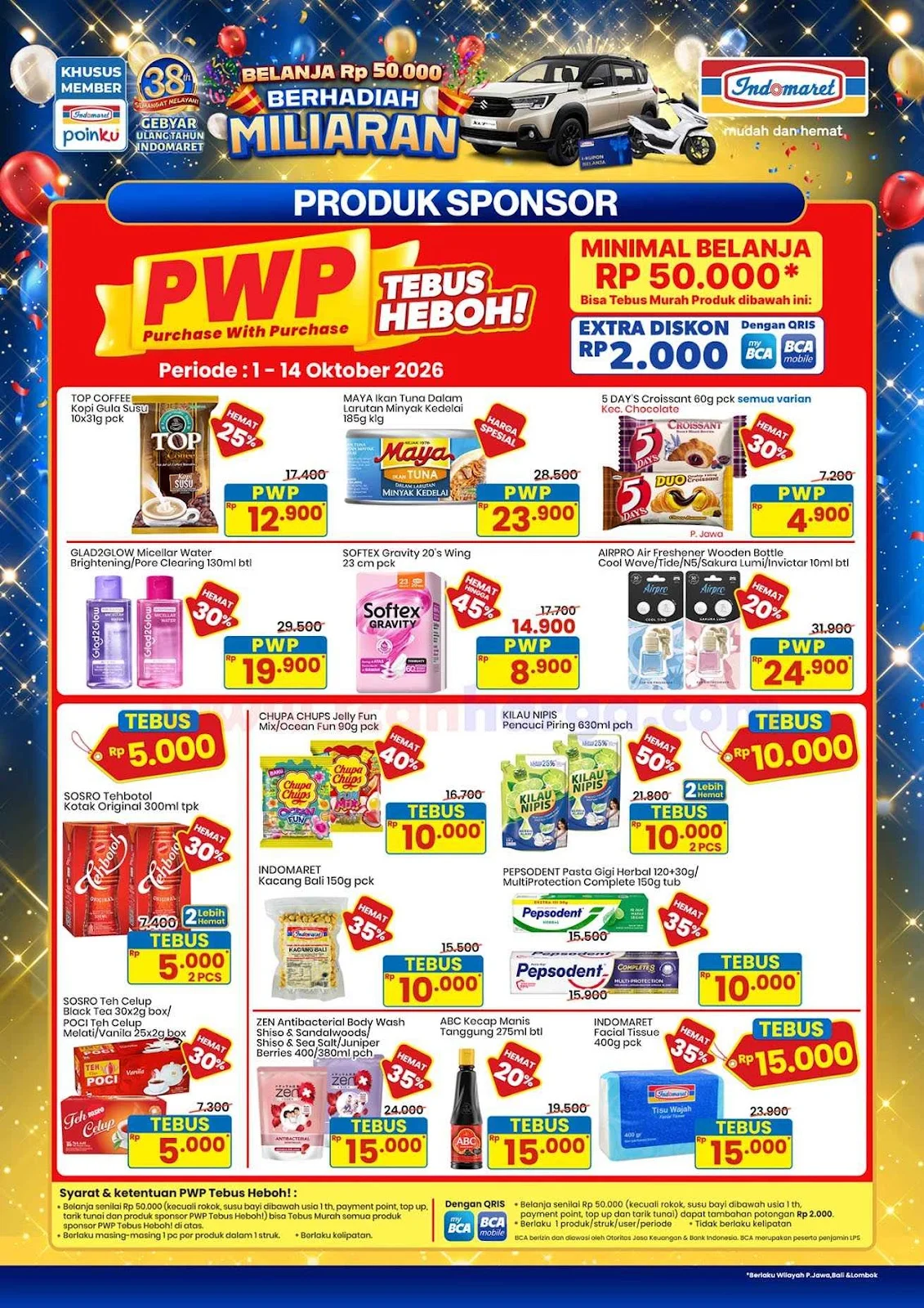 Promo PWP Indomaret: Tebus Murah Produk Pilihan 1-14 Oktober 2026