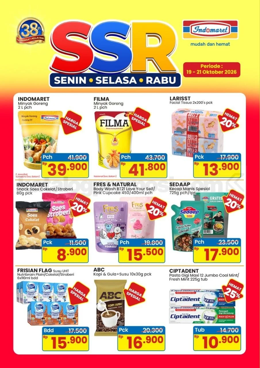 Promo SSR Indomaret 19-21 Oktober 2026: Belanja Hemat Kebutuhan Dapur