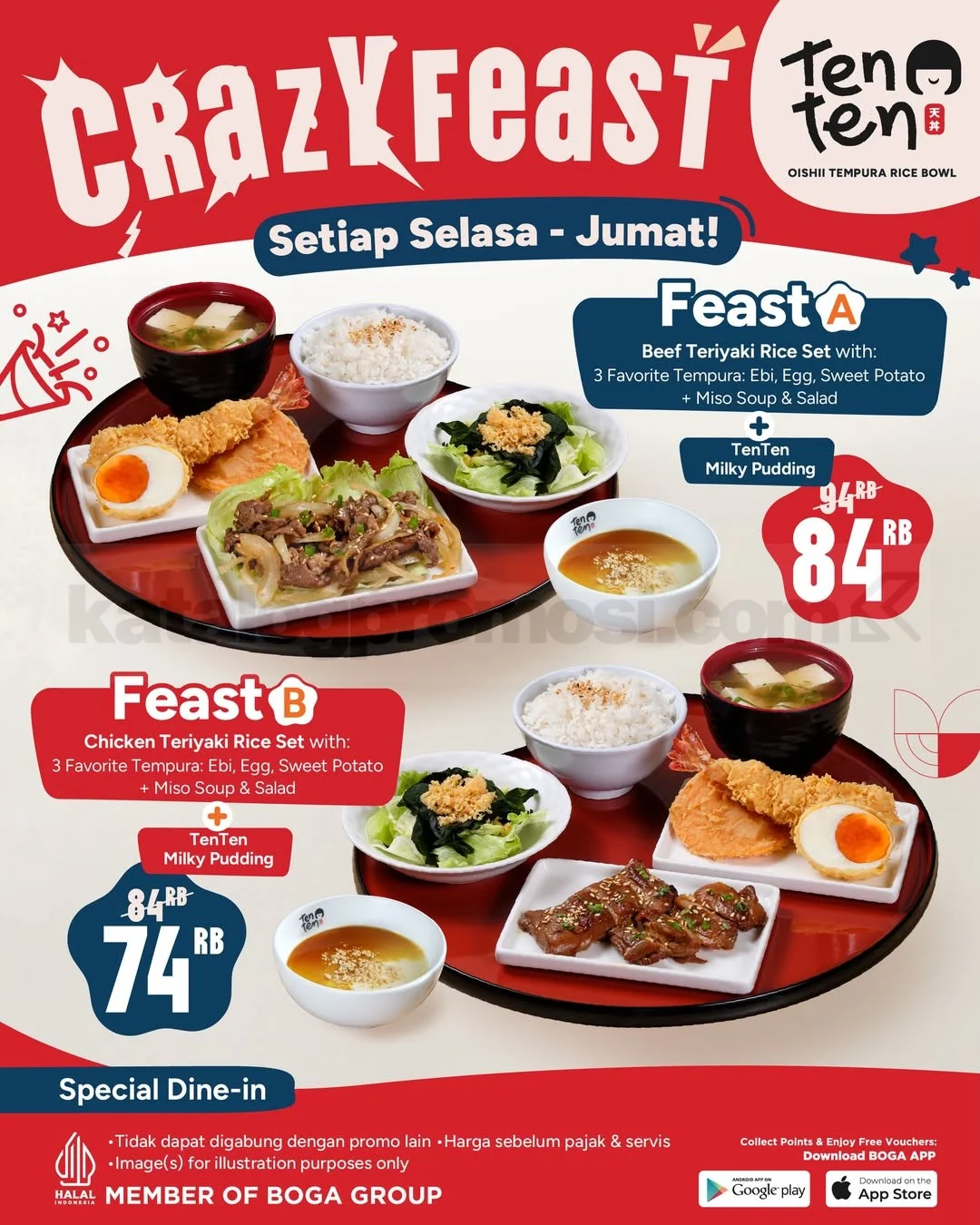 Promo TenTen Crazy Feast: Makan Siang Jepang Hemat Tiap Selasa-Jumat