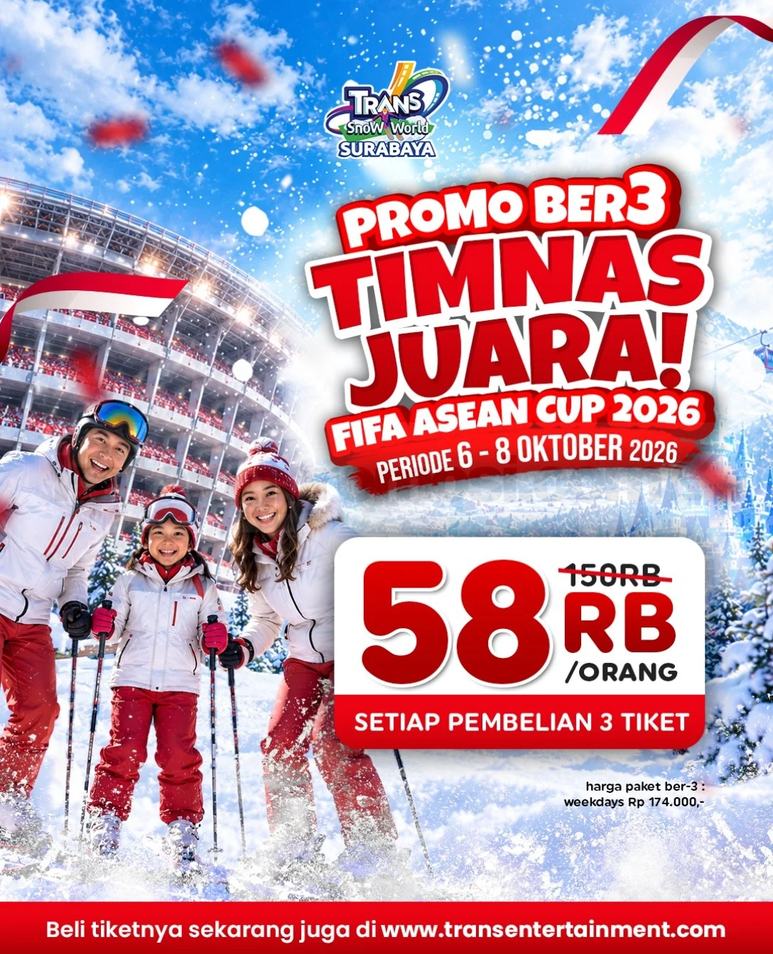 Promo Trans Snow World Surabaya: Rayakan Kemenangan Timnas dengan Salju!