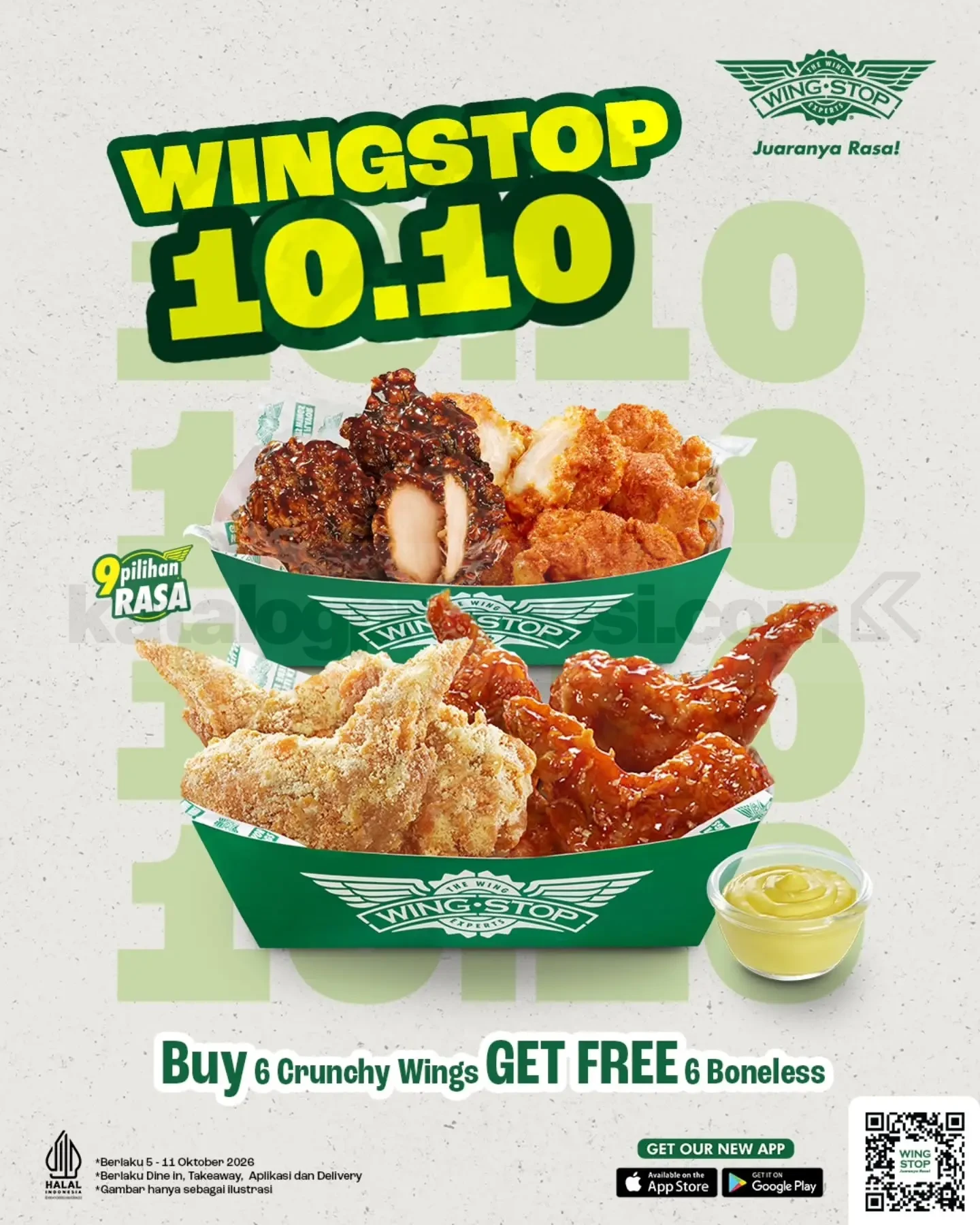Promo Wingstop 10.10: Beli 6 Gratis 6 Wings Selama Sepekan!