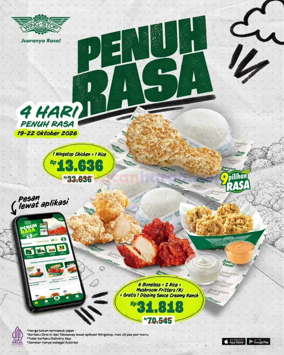 Promo Wingstop 4 Hari: Ayam Hemat Mulai Rp13 Ribuan