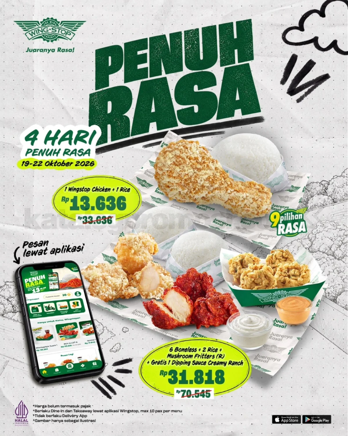 Promo Wingstop 4 Hari Penuh Rasa: Ayam Hemat Mulai Rp13 Ribu!