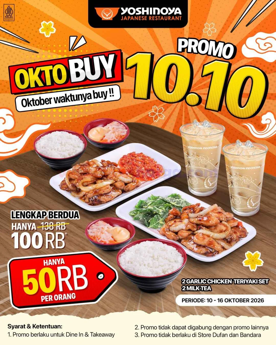 Promo Yoshinoya: Makan Berdua Hemat Rp100 Ribu Oktober Ini