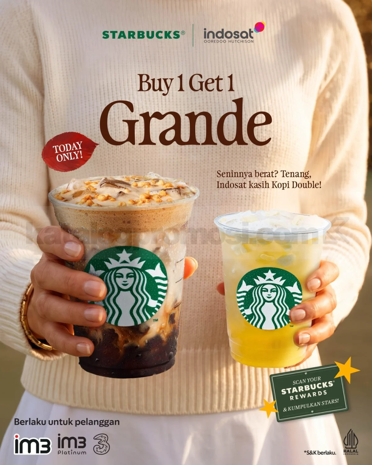 Starbucks B1G1 IM3/Tri 19 Okt 2026: Nikmati Minuman Gratis!
