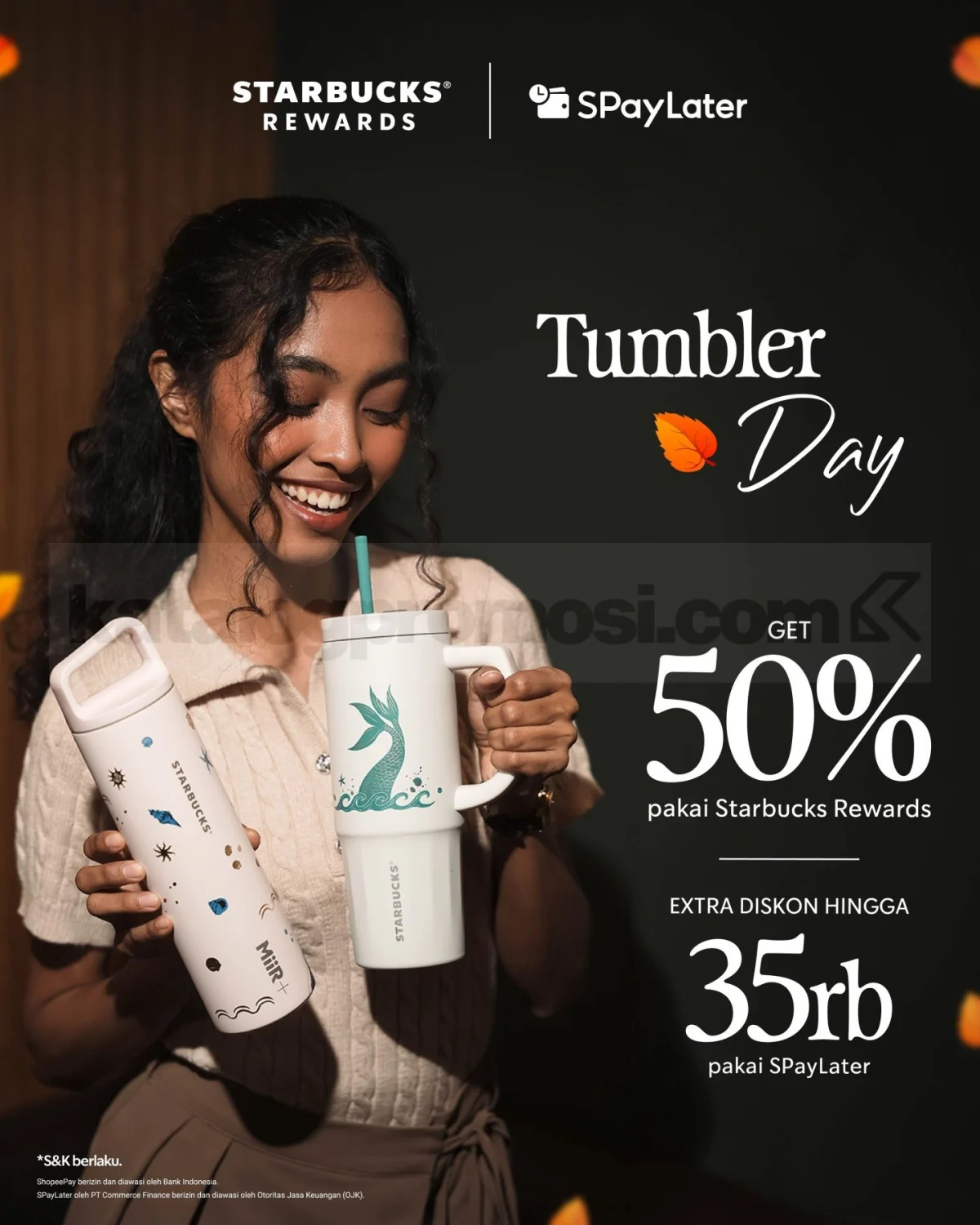 Starbucks: Tumbler Day Diskon 50% + SPayLater Rp35rb