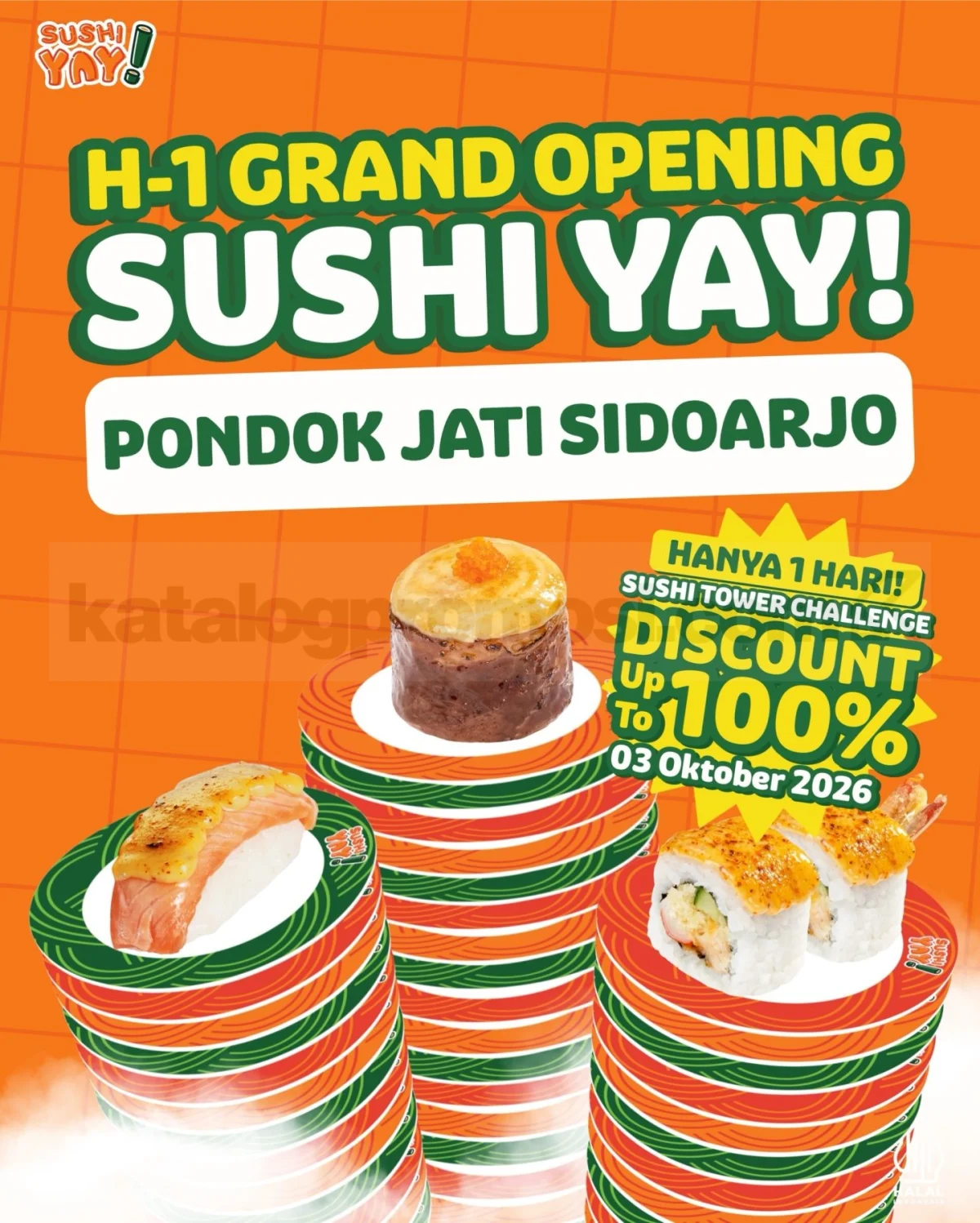 Sushi Yay! Sidoarjo: Diskon 100% di Grand Opening Pondok Jati