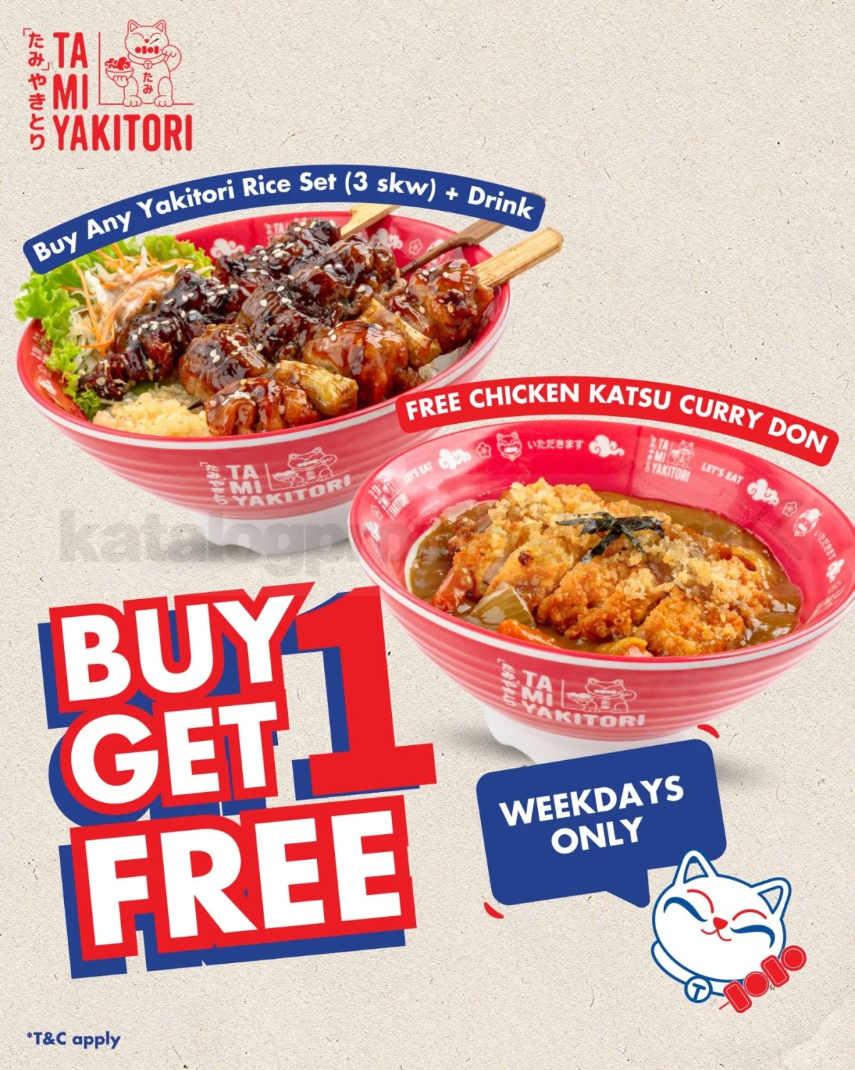 Tami Yakitori: Beli 1 Gratis 1 Curry Don Weekdays Spesial Hingga 2026