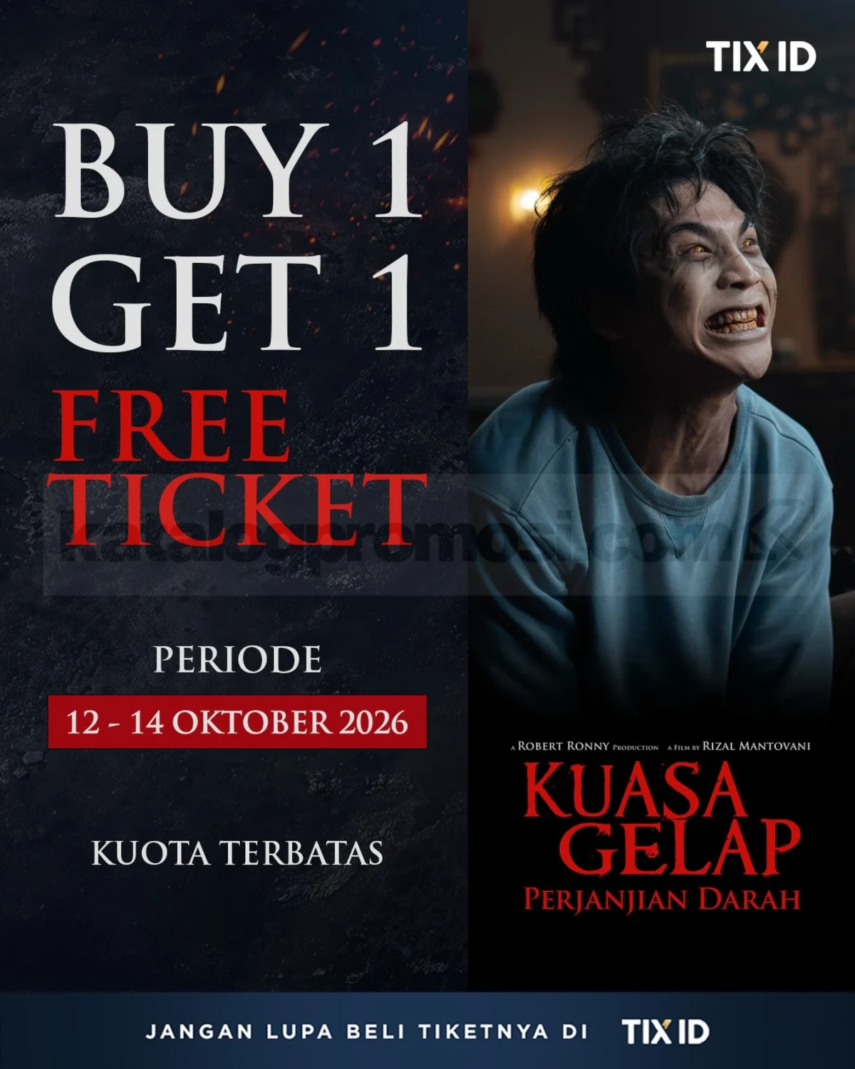 TIX ID: Beli 1 Gratis 1 Film Kuasa Gelap, Oktober 2026