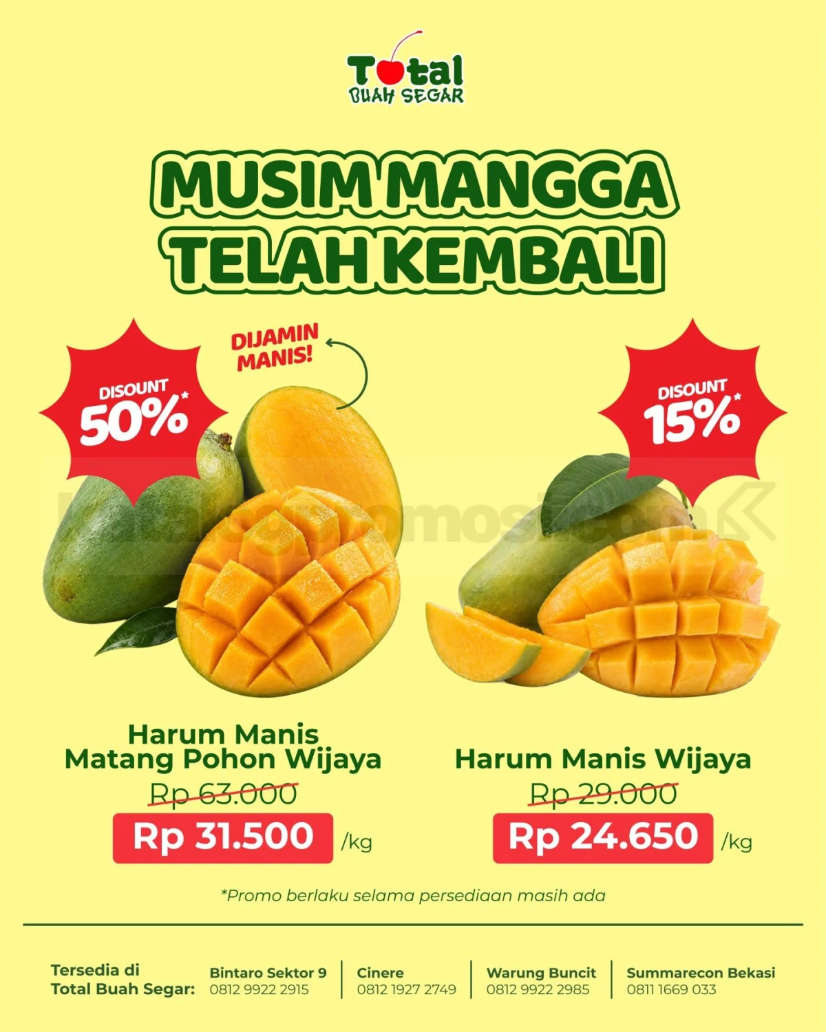 Total Buah Segar: Diskon Mangga Harum Manis Hingga 50% Mulai 17 Okt!