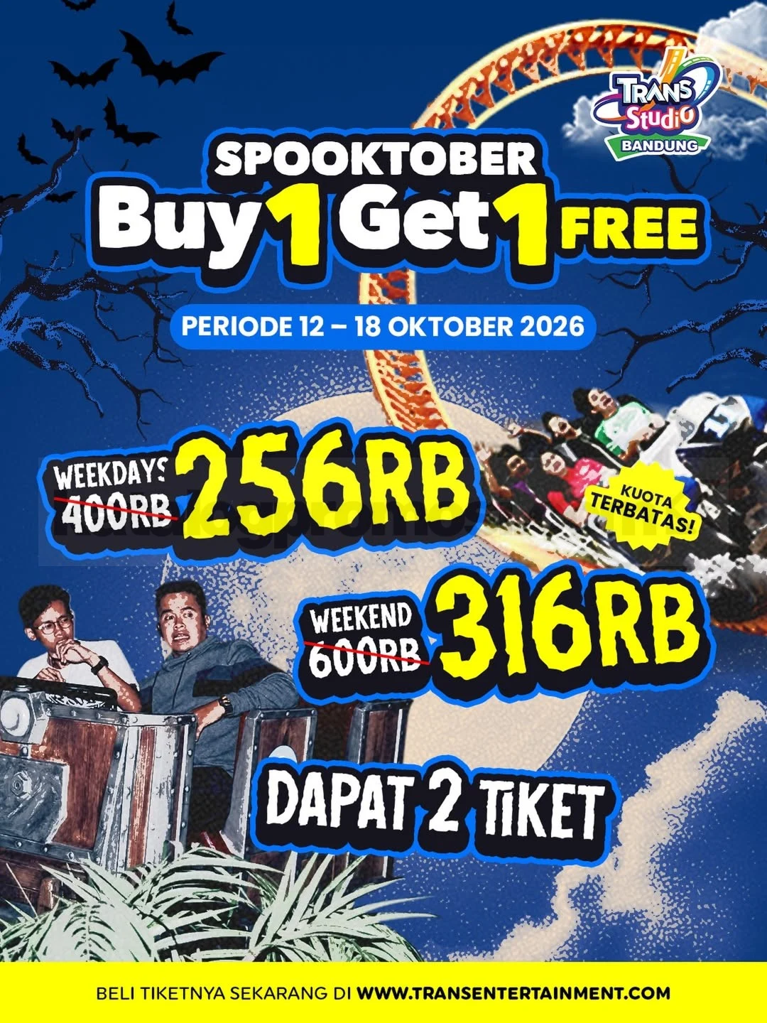 Trans Studio Bandung: Promo Halloween Buy 1 Get 1 Mulai Rp256.000
