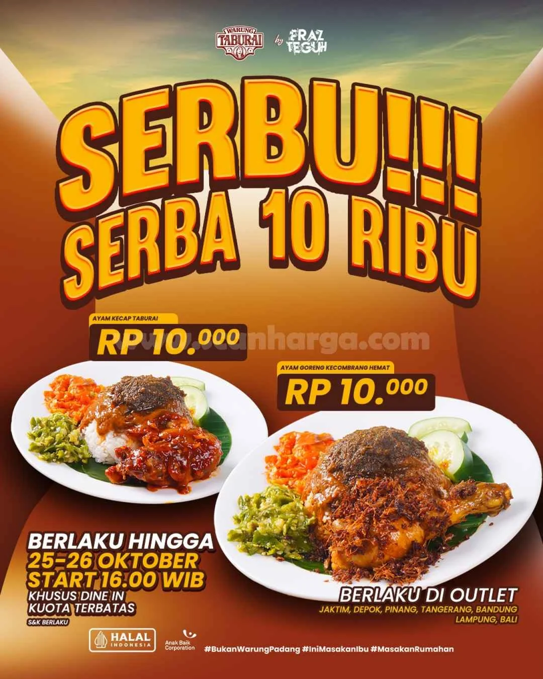 Warung Taburai Promo Serba Rp10.000: Nikmati Menu Favorit!